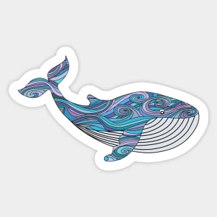 Whale Retro Groovy Sticker